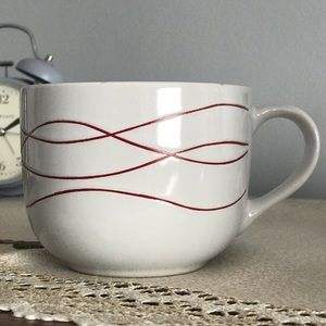 *SOLD*Coffee Mug White with Red Stripe *SOLD*